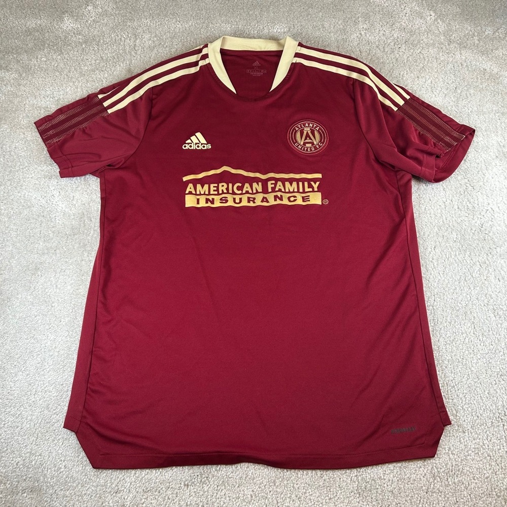 Adidas Atlanta United FC MLS Soccer Jersey Men's XL Burgundy Gold GK9736 2020